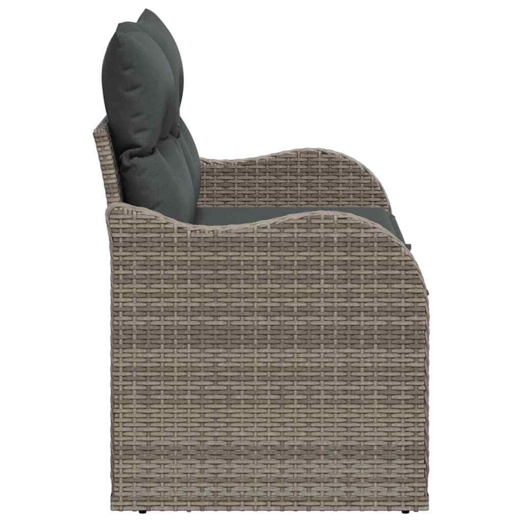 vidaXL Sofa Ogrodowa z poduszką Szary 121 x 62 x 69cm polirattan