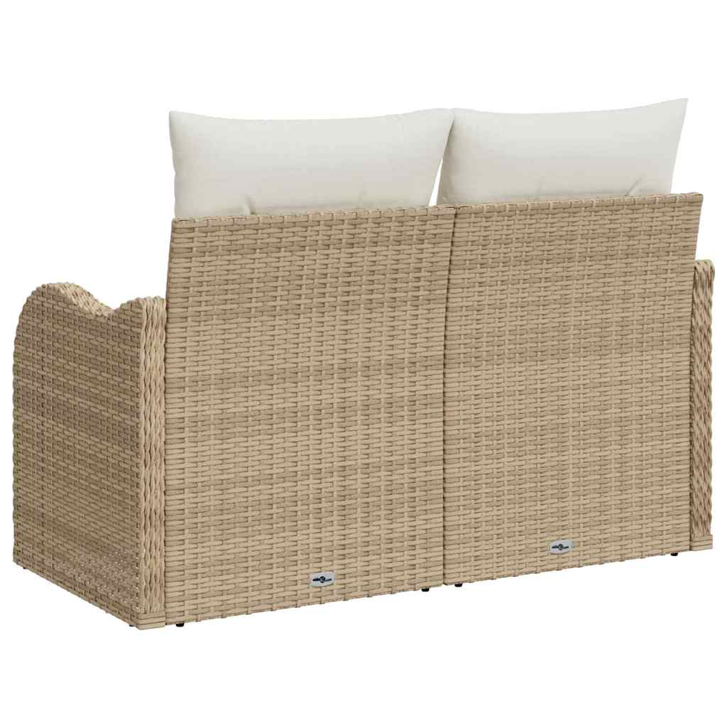 vidaXL Sofa Ogrodowa z poduszką Beżowy 121 x 62 x 69cm polirattan