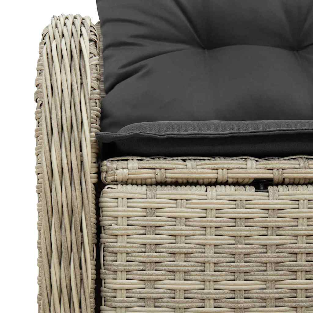 vidaXL Sofa Ogrodowa z poduszką Jasnoszary 121 x 62 x 69cm polirattan
