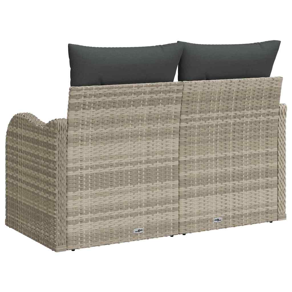 vidaXL Sofa Ogrodowa z poduszką Jasnoszary 121 x 62 x 69cm polirattan