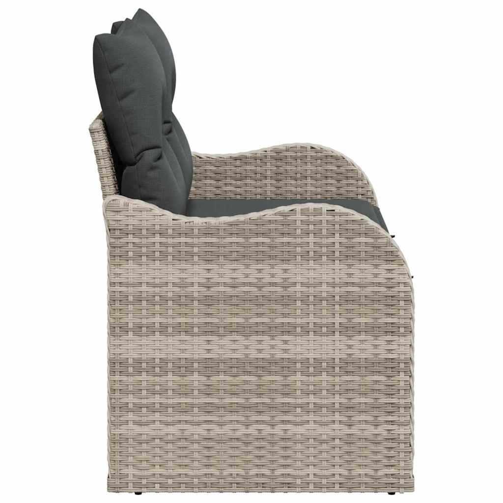 vidaXL Sofa Ogrodowa z poduszką Jasnoszary 121 x 62 x 69cm polirattan