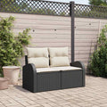 vidaXL Sofa Ogrodowa z poduszką Czarny 124 x 62 x 69 cm polirattan