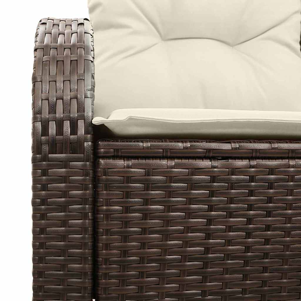 vidaXL Sofa Ogrodowa z poduszką Brązowy 124 x 62 x 69 cm polirattan