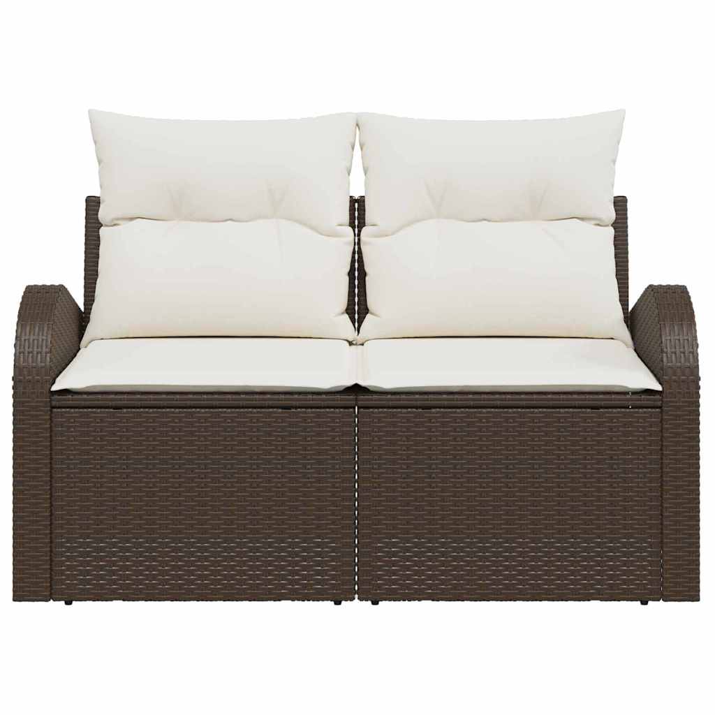 vidaXL Sofa Ogrodowa z poduszką Brązowy 124 x 62 x 69 cm polirattan