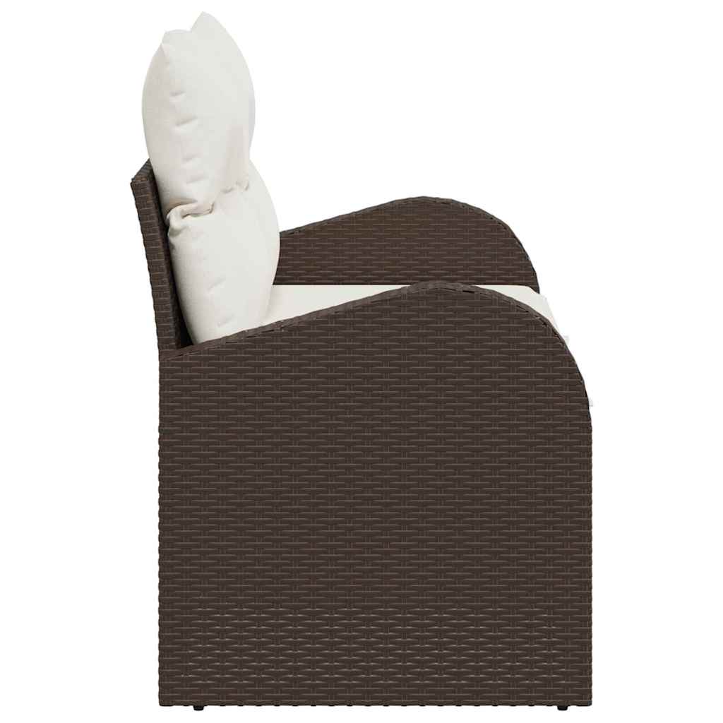vidaXL Sofa Ogrodowa z poduszką Brązowy 124 x 62 x 69 cm polirattan