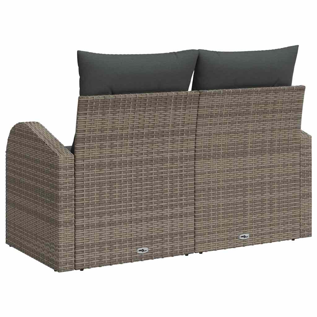 vidaXL Sofa Ogrodowa z poduszką Szary 124 x 62 x 69 cm polirattan