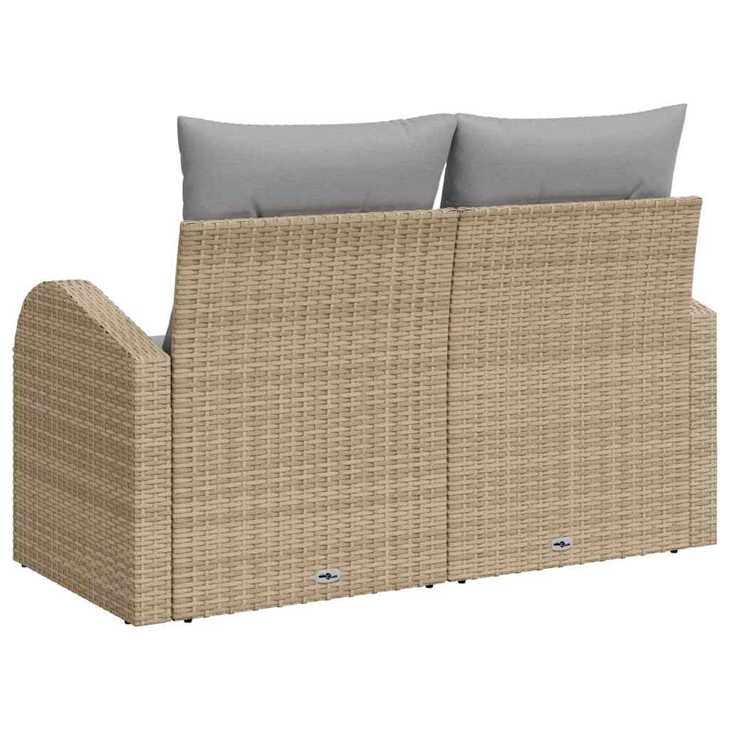 vidaXL Sofa Ogrodowa z poduszką Beżowy 124 x 62 x 69 cm polirattan