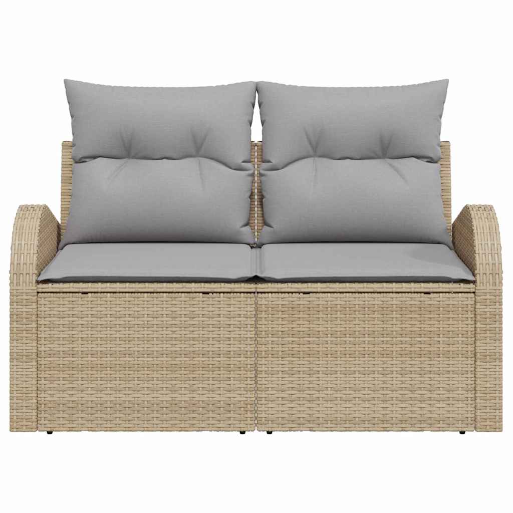 vidaXL Sofa Ogrodowa z poduszką Beżowy 124 x 62 x 69 cm polirattan