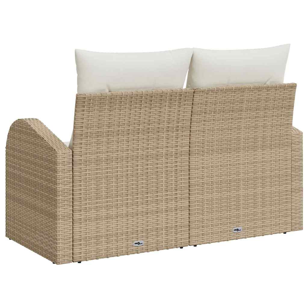vidaXL Sofa Ogrodowa z poduszką Beżowy 124 x 62 x 69 cm polirattan