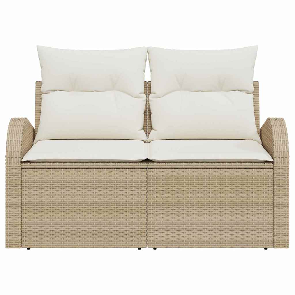 vidaXL Sofa Ogrodowa z poduszką Beżowy 124 x 62 x 69 cm polirattan