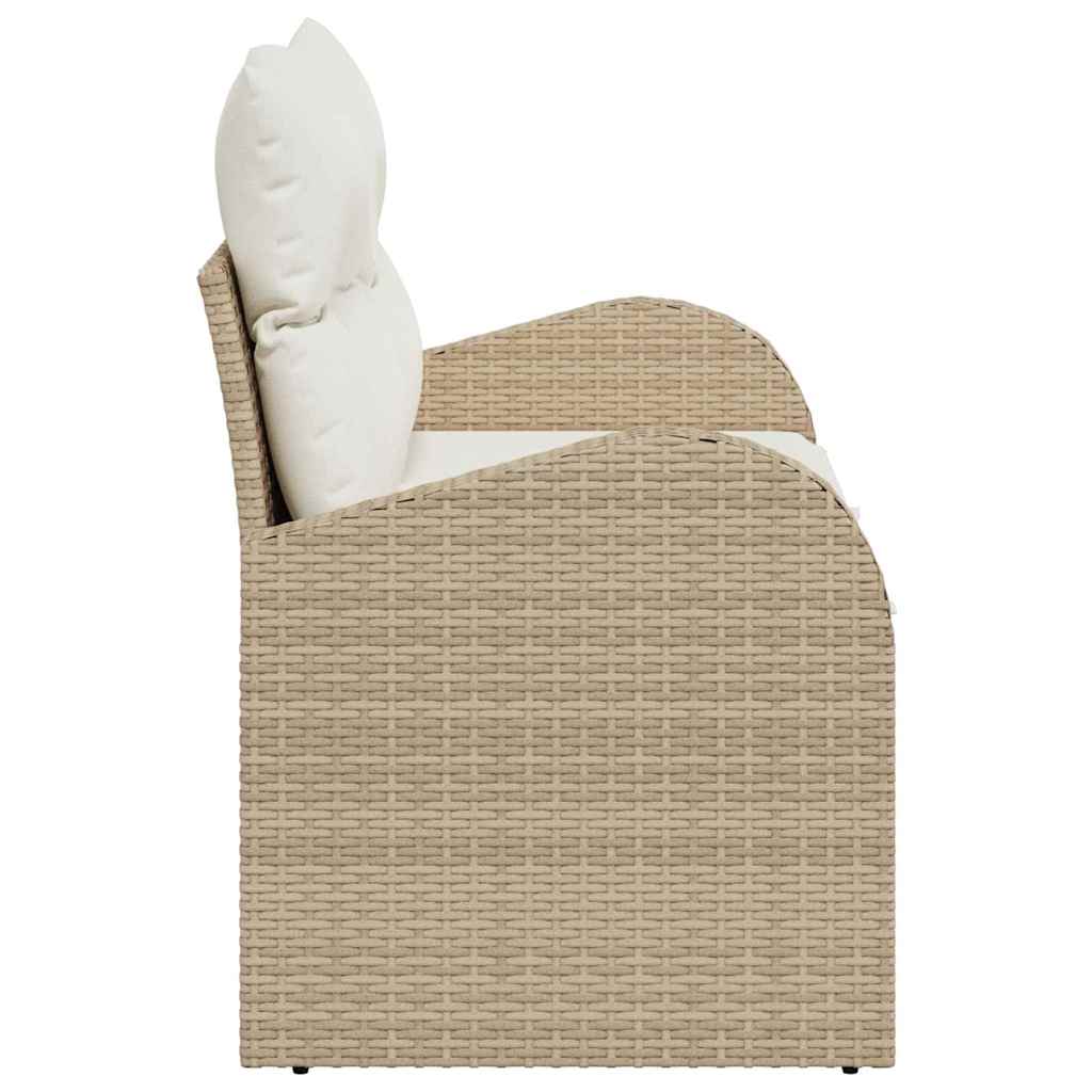 vidaXL Sofa Ogrodowa z poduszką Beżowy 124 x 62 x 69 cm polirattan
