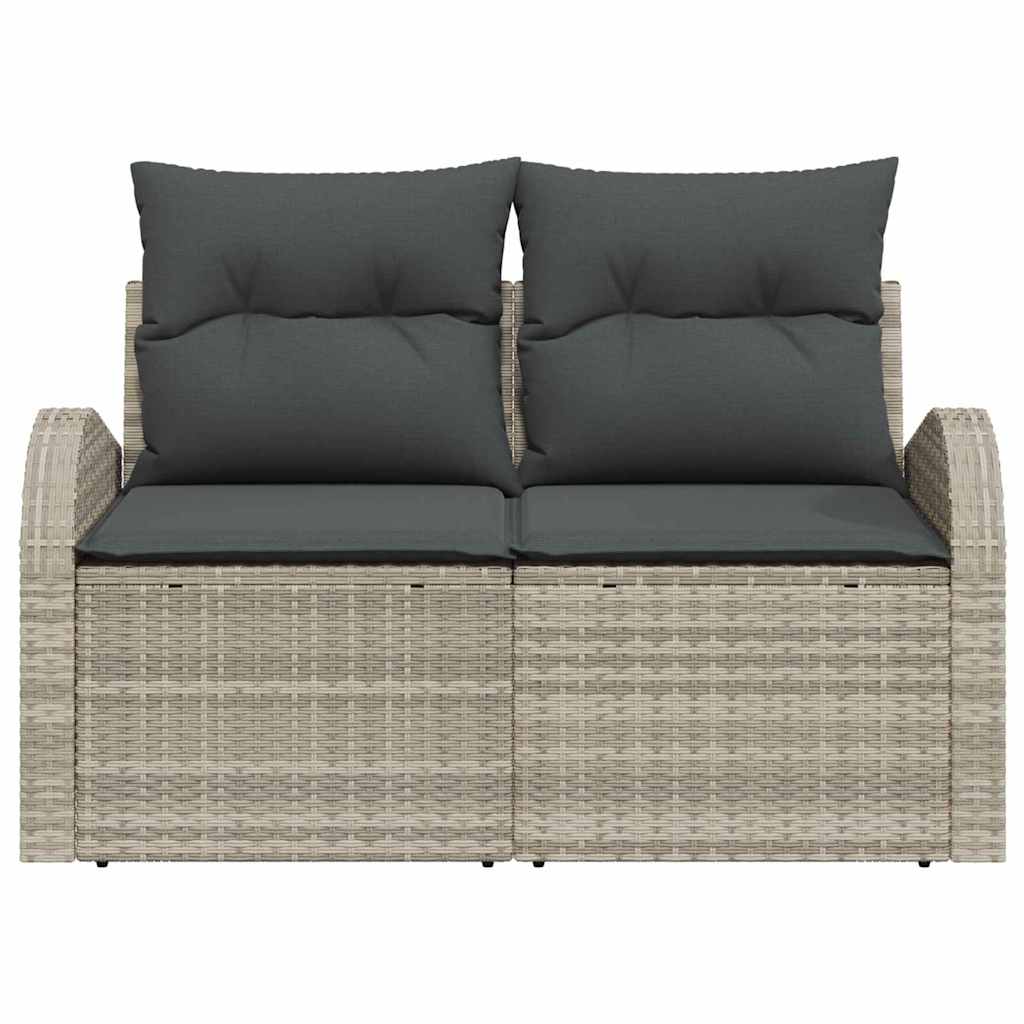 vidaXL Sofa Ogrodowa z poduszką Jasnoszary 124 x 62 x 69 cm polirattan