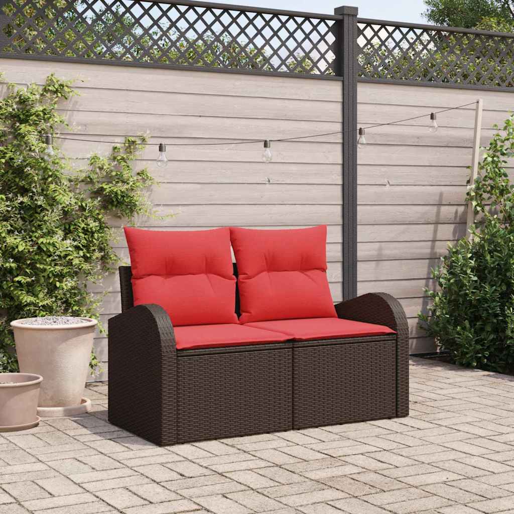 vidaXL Sofa Ogrodowa Brązowy 124 x 62 x 85cm polirattan