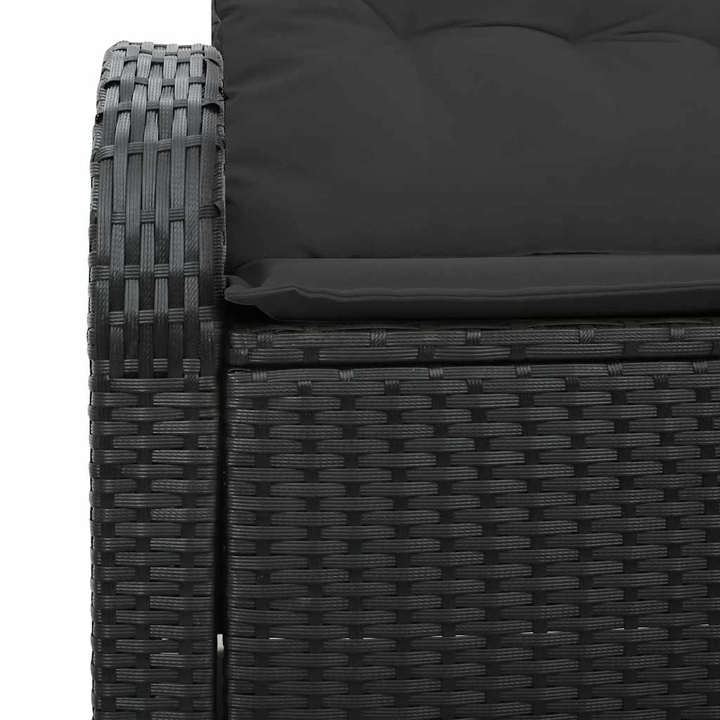 vidaXL Sofa Ogrodowa z poduszką Czarny 124 x 62 x 69 cm polirattan