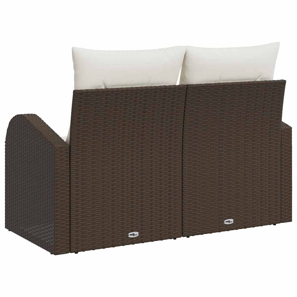 vidaXL Sofa Ogrodowa z poduszką Brązowy 124 x 62 x 69 cm polirattan