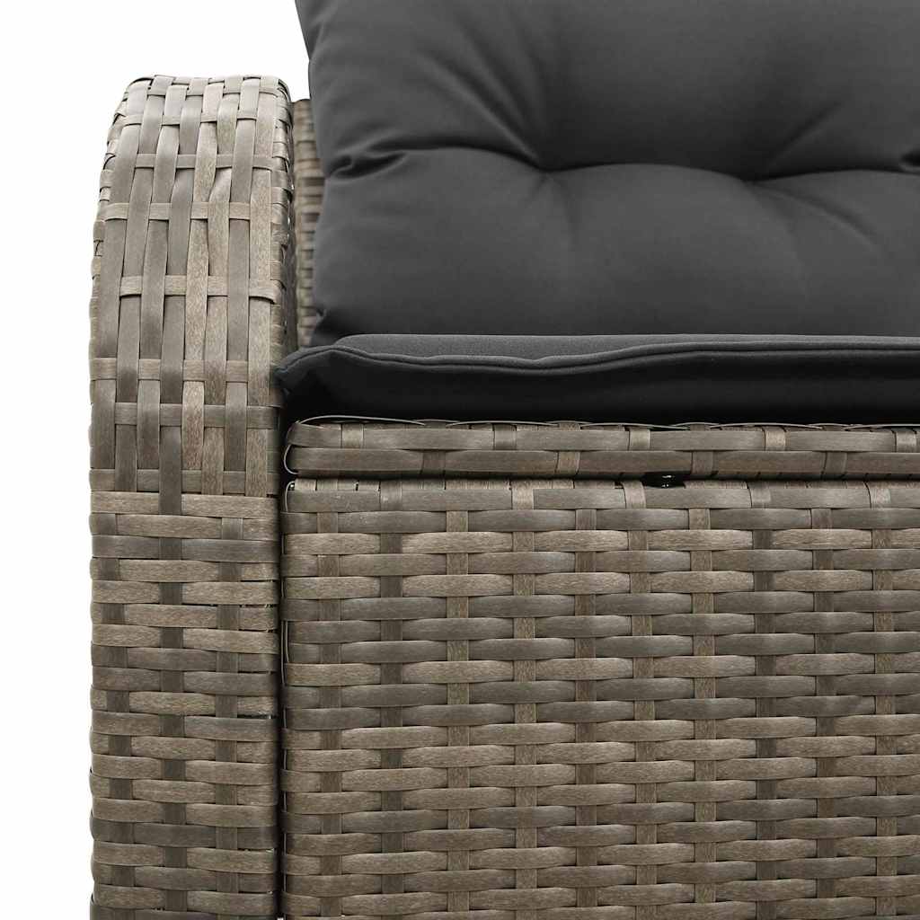 vidaXL Sofa Ogrodowa z poduszką Szary 124 x 62 x 69 cm polirattan