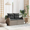 vidaXL Sofa Ogrodowa z poduszką Szary 124 x 62 x 69 cm polirattan