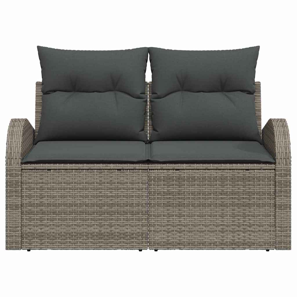 vidaXL Sofa Ogrodowa z poduszką Szary 124 x 62 x 69 cm polirattan