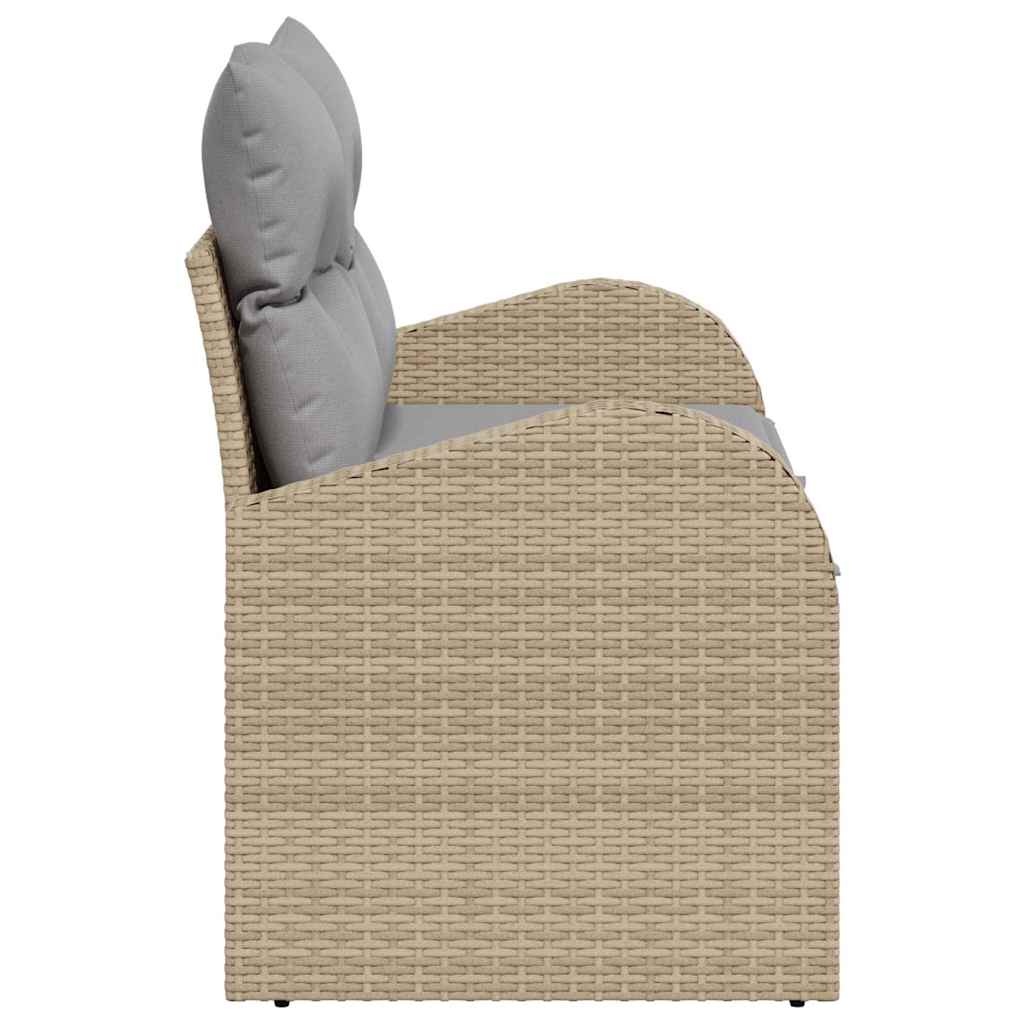 vidaXL Sofa Ogrodowa z poduszką Beżowy 124 x 62 x 69 cm polirattan