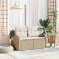 vidaXL Sofa Ogrodowa z poduszką Beżowy 124 x 62 x 69 cm polirattan