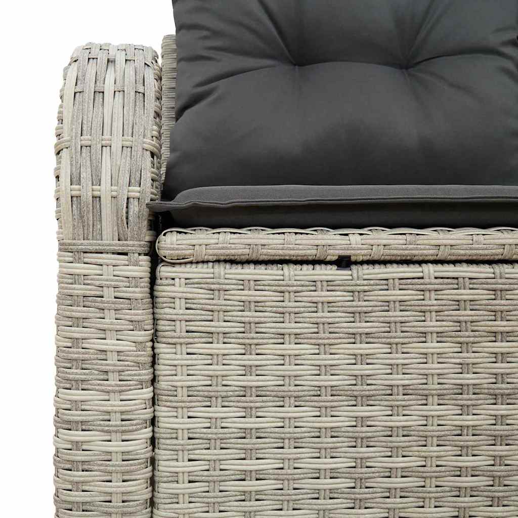 vidaXL Sofa Ogrodowa z poduszką Jasnoszary 124 x 62 x 69 cm polirattan