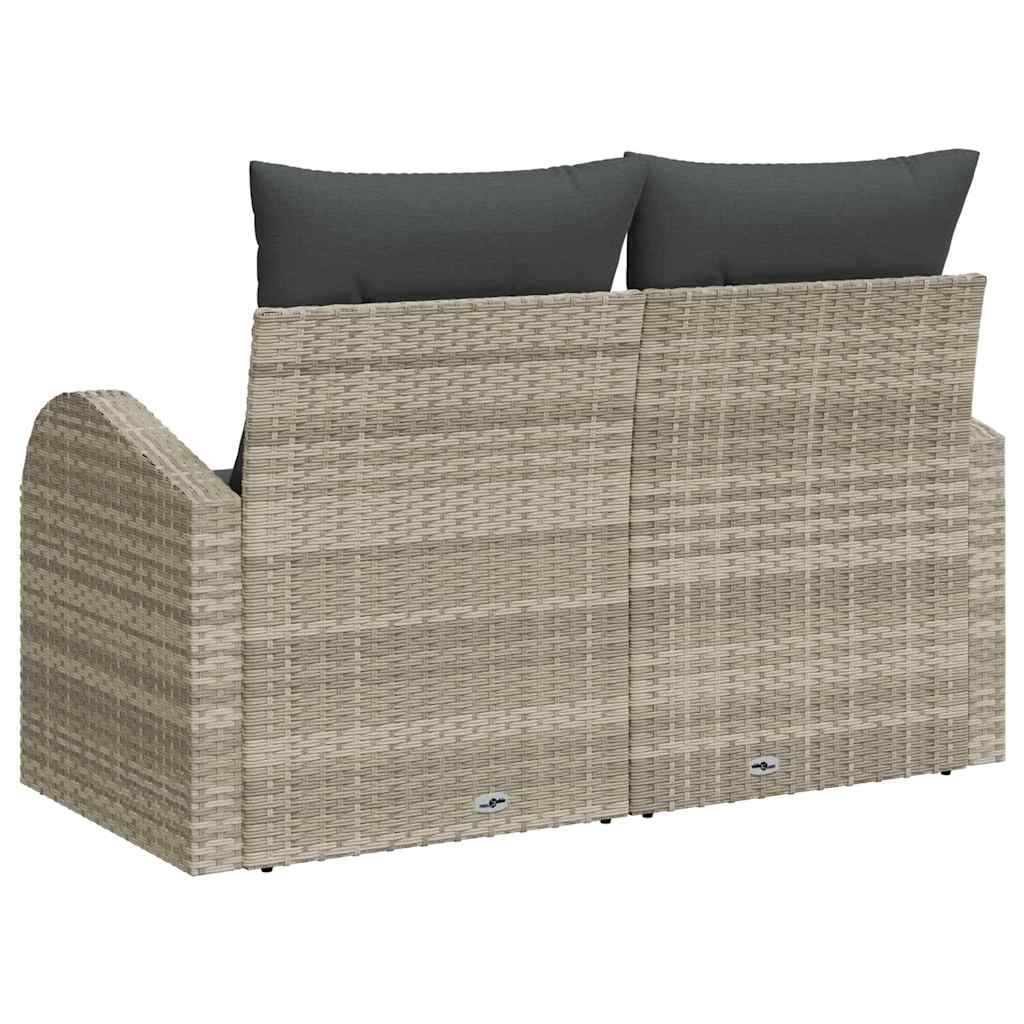 vidaXL Sofa Ogrodowa z poduszką Jasnoszary 124 x 62 x 69 cm polirattan