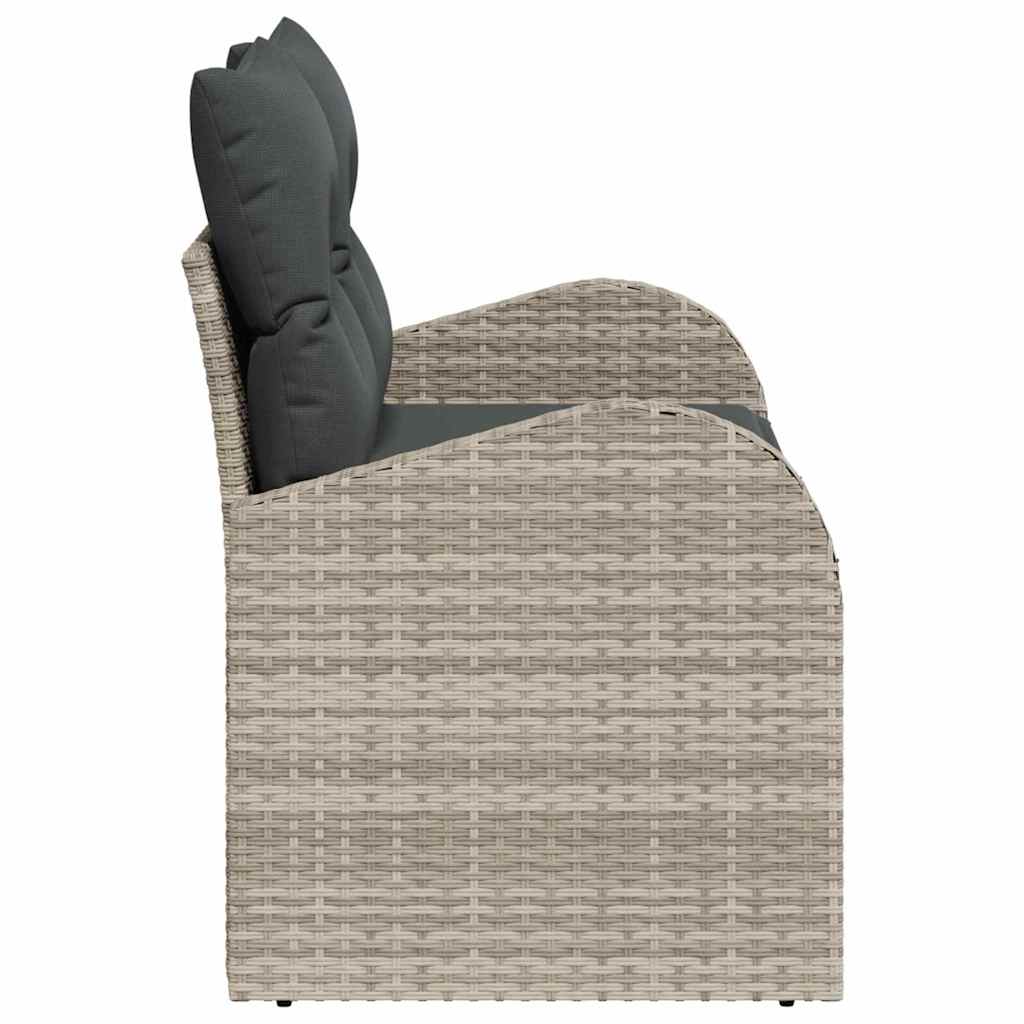 vidaXL Sofa Ogrodowa z poduszką Jasnoszary 124 x 62 x 69 cm polirattan