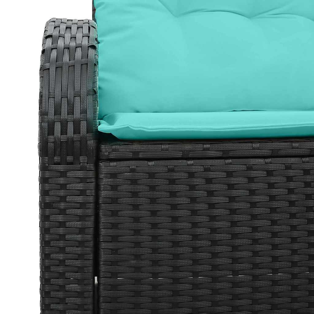 vidaXL Sofa Ogrodowa Czarny 124 x 62 x 85cm polirattan