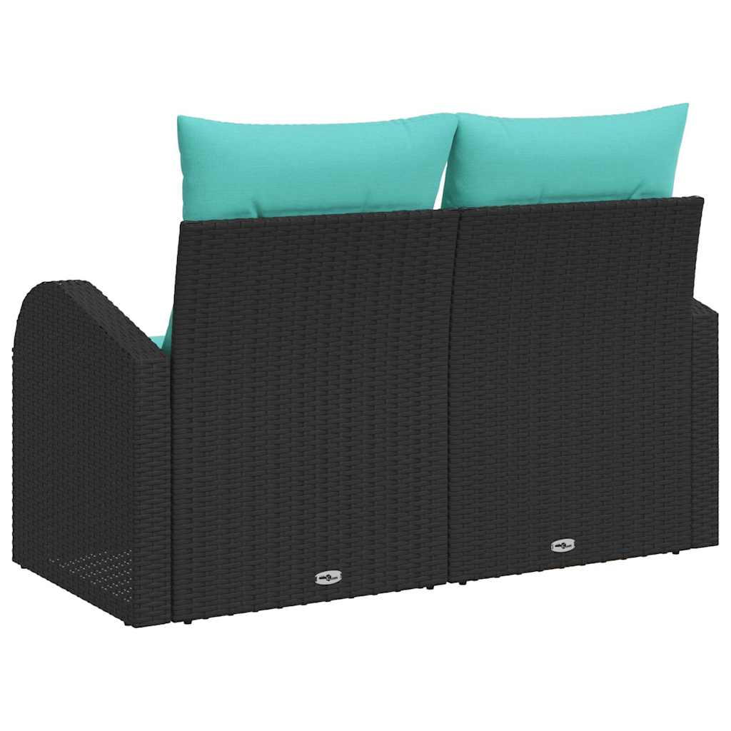 vidaXL Sofa Ogrodowa Czarny 124 x 62 x 85cm polirattan