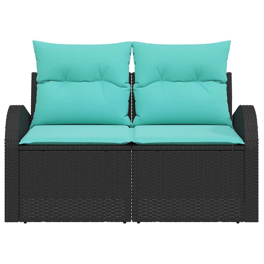 vidaXL Sofa Ogrodowa Czarny 124 x 62 x 85cm polirattan