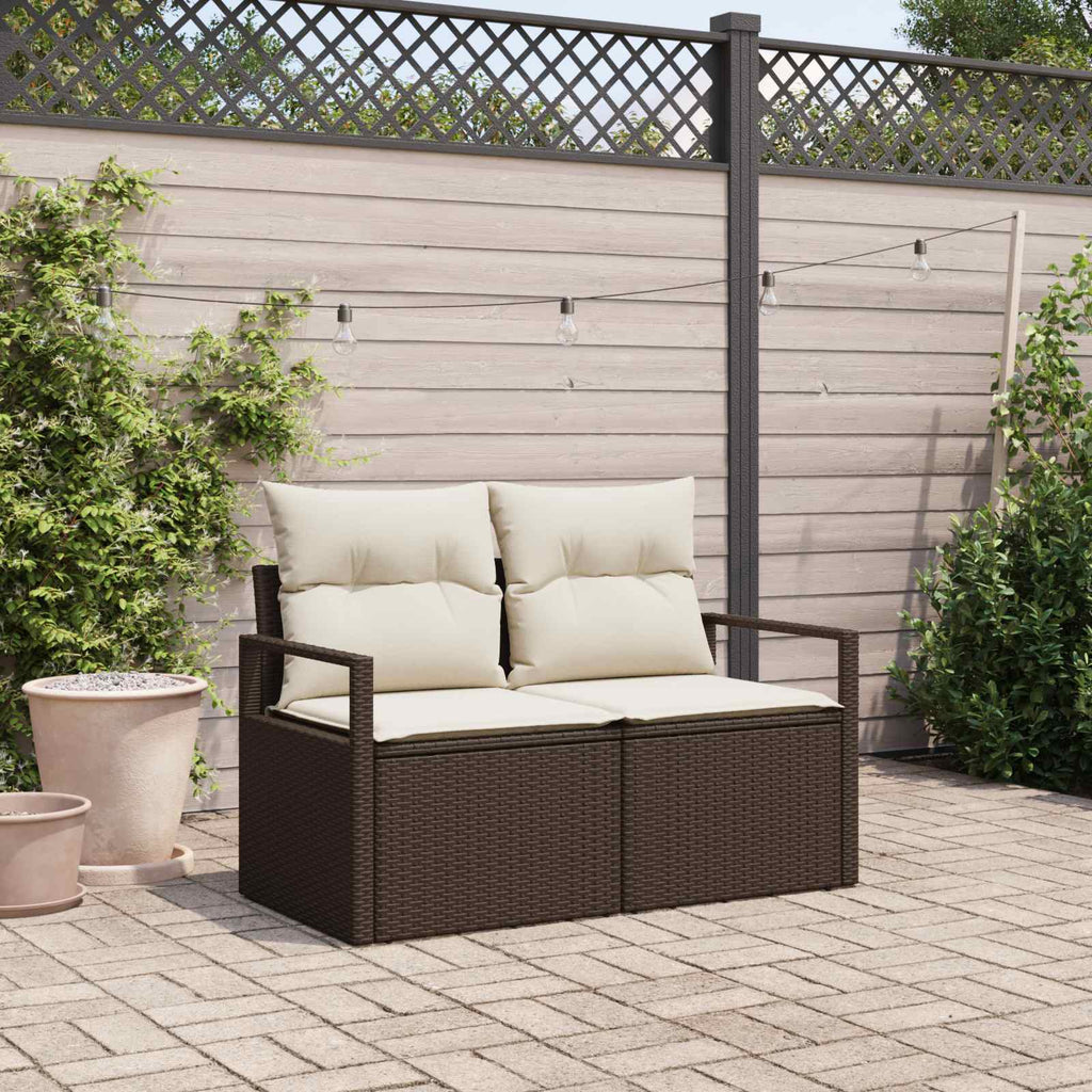 vidaXL Sofa Ogrodowa z poduszką 120 x 62 x 69 cm polirattan