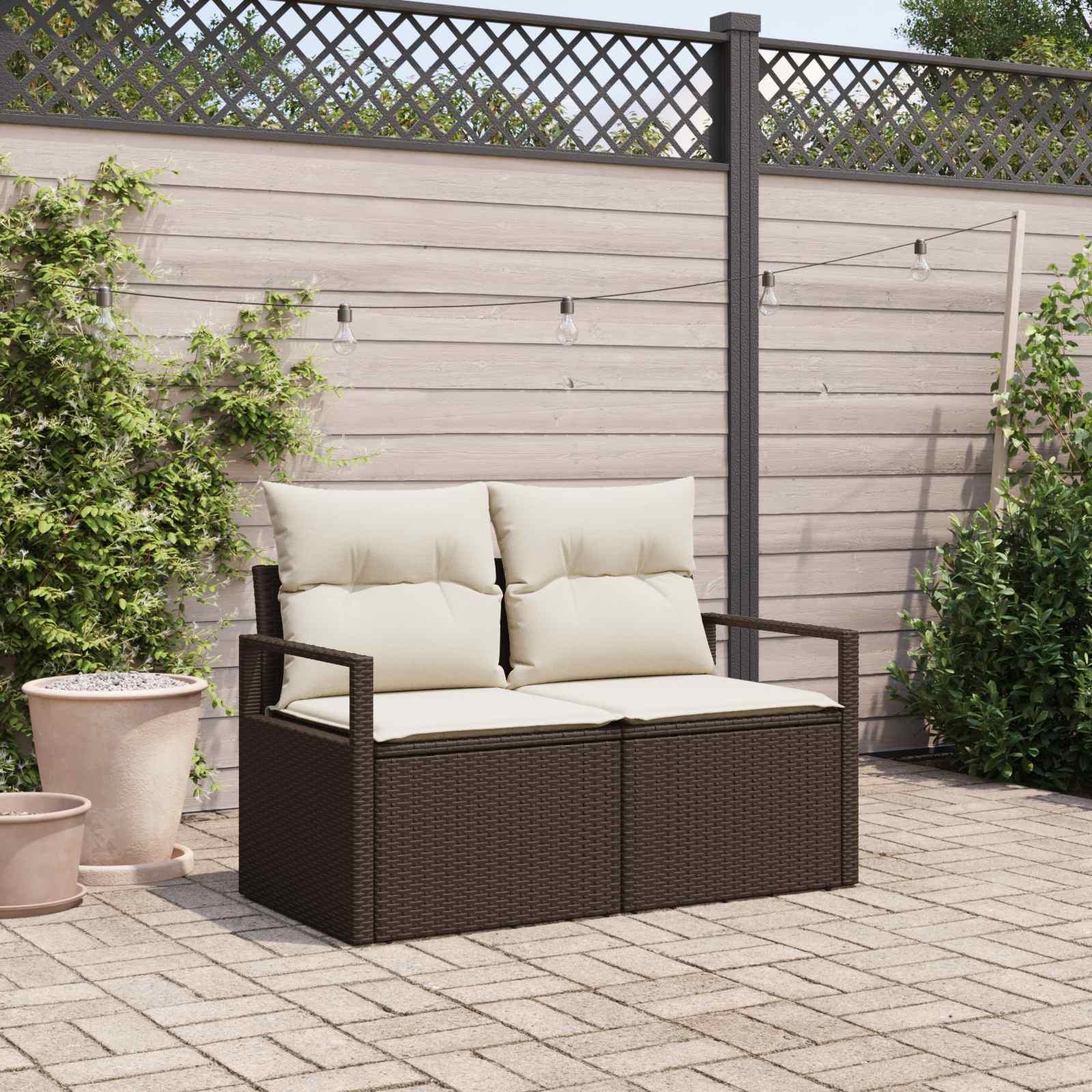 vidaXL Sofa Ogrodowa z poduszką 120 x 62 x 69 cm polirattan