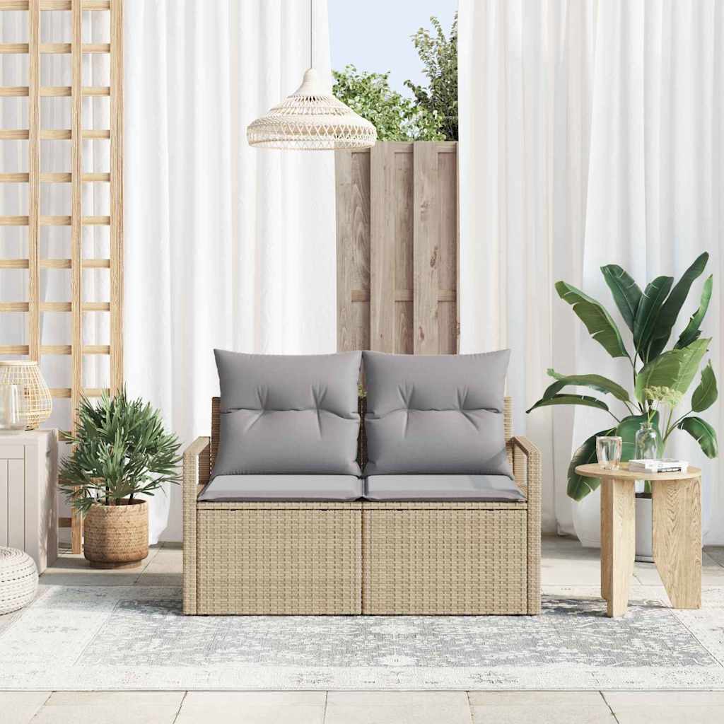 vidaXL Sofa Ogrodowa z poduszką 120 x 62 x 69 cm polirattan