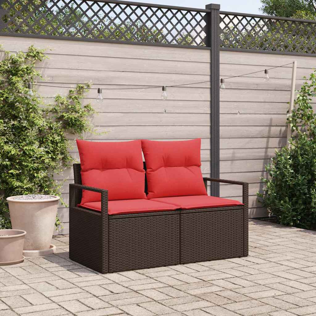 vidaXL Sofa Ogrodowa z poduszką 120 x 62 x 69 cm polirattan