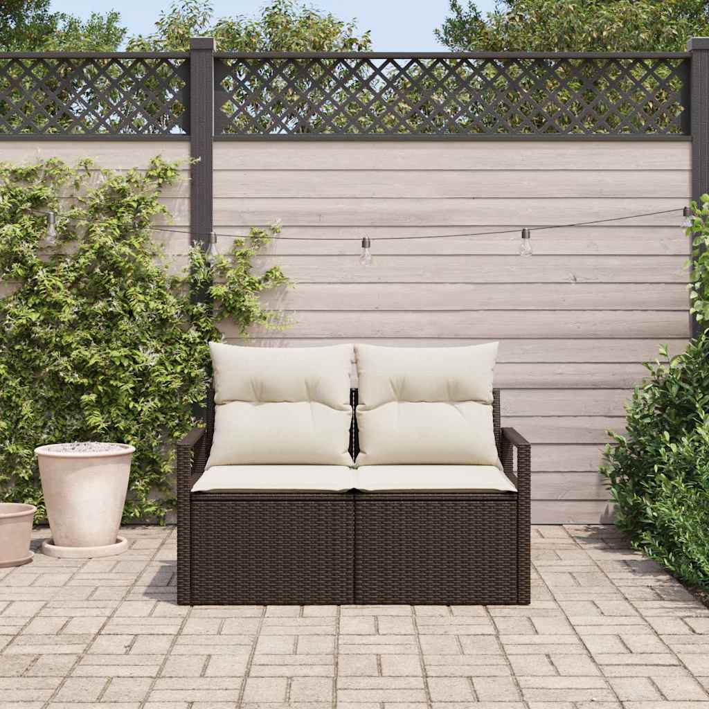 vidaXL Sofa Ogrodowa z poduszką 120 x 62 x 69 cm polirattan