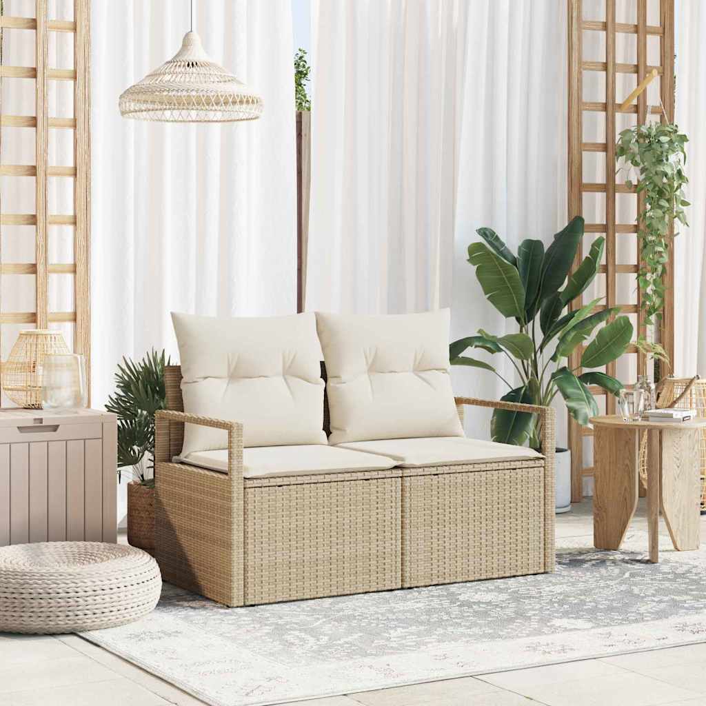 vidaXL Sofa Ogrodowa z poduszką 120 x 62 x 69 cm polirattan