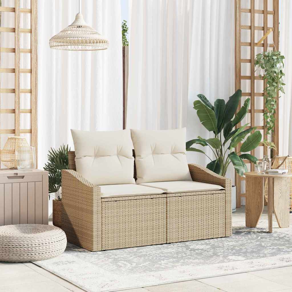 vidaXL Sofa Ogrodowa z poduszką 123 x 62 x 69 cm polirattan
