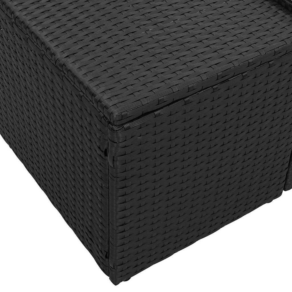 vidaXL Sofa Ogrodowa z poduszką Czarny 184 x 62 x 69 cm polirattan