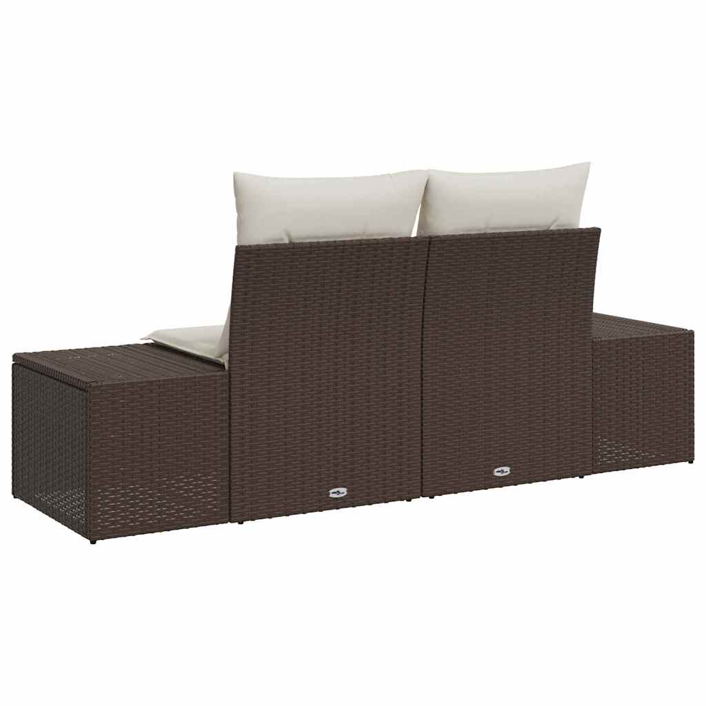 vidaXL Sofa Ogrodowa z poduszką Brązowy 184 x 62 x 69 cm polirattan