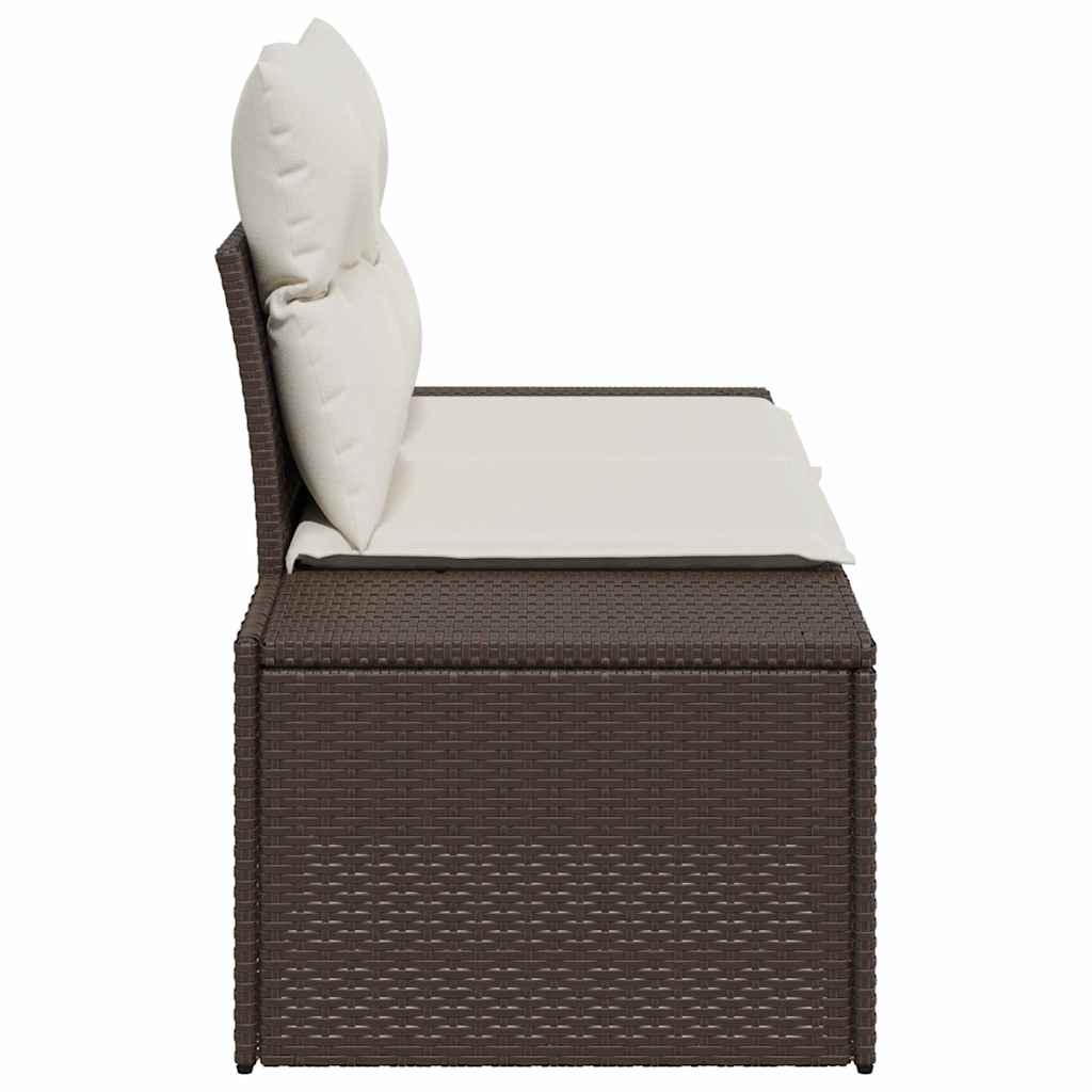 vidaXL Sofa Ogrodowa z poduszką Brązowy 184 x 62 x 69 cm polirattan