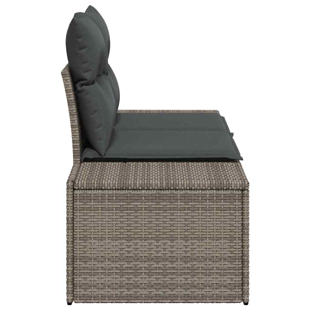 vidaXL Sofa Ogrodowa z poduszką Szary 184 x 62 x 69 cm polirattan