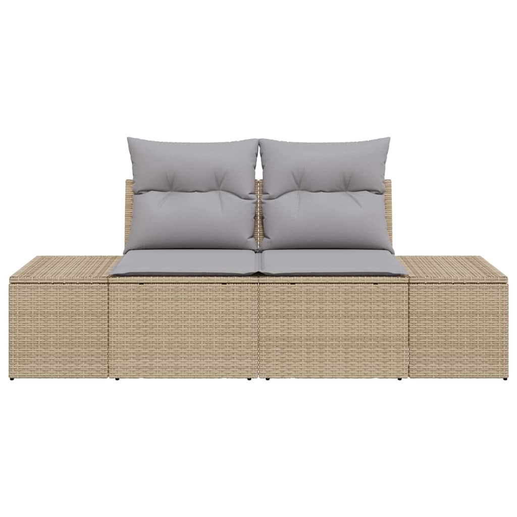 vidaXL Sofa Ogrodowa z poduszką Beżowy 184 x 62 x 69 cm polirattan