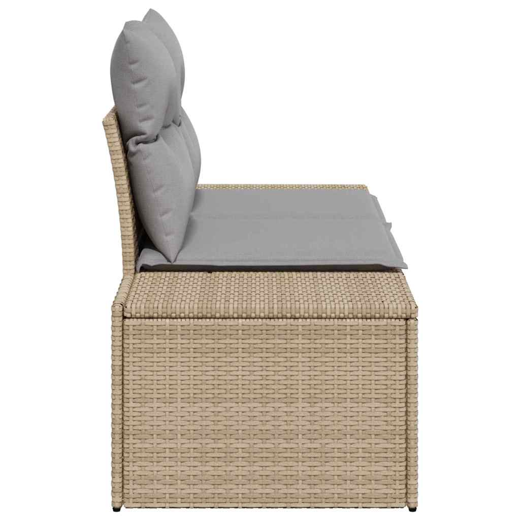 vidaXL Sofa Ogrodowa z poduszką Beżowy 184 x 62 x 69 cm polirattan