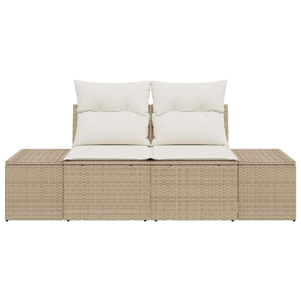 vidaXL Sofa Ogrodowa z poduszką Beżowy 184 x 62 x 69 cm polirattan