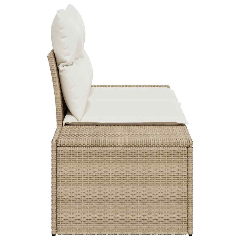 vidaXL Sofa Ogrodowa z poduszką Beżowy 184 x 62 x 69 cm polirattan