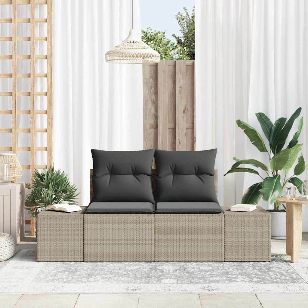 vidaXL Sofa Ogrodowa z poduszką Szary 184 x 62 x 69 cm polirattan