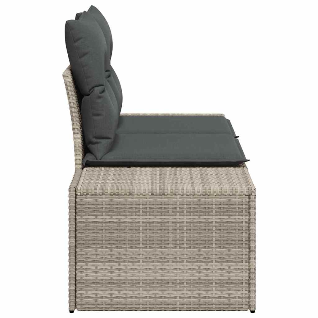 vidaXL Sofa Ogrodowa z poduszką Szary 184 x 62 x 69 cm polirattan