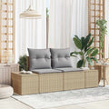 vidaXL Sofa Ogrodowa z poduszką Beżowy 184 x 62 x 69 cm polirattan