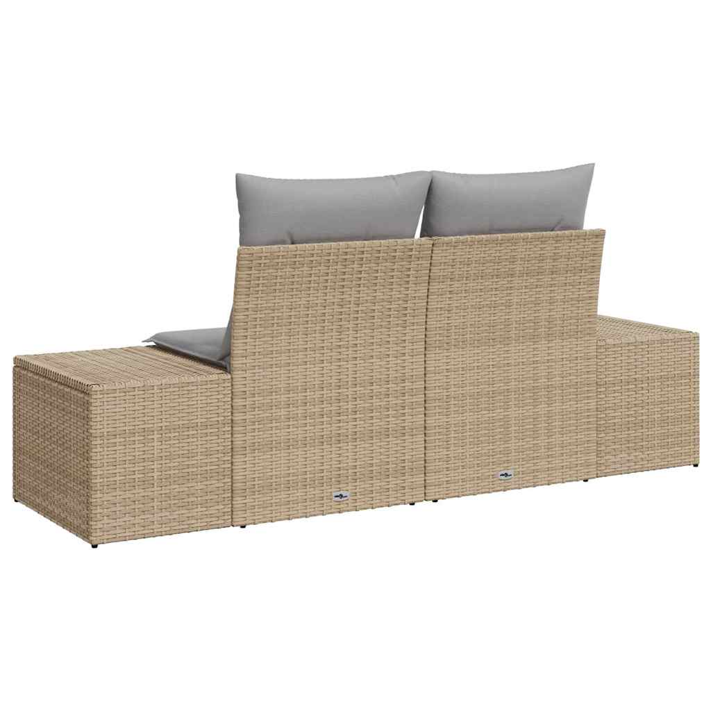 vidaXL Sofa Ogrodowa z poduszką Beżowy 184 x 62 x 69 cm polirattan