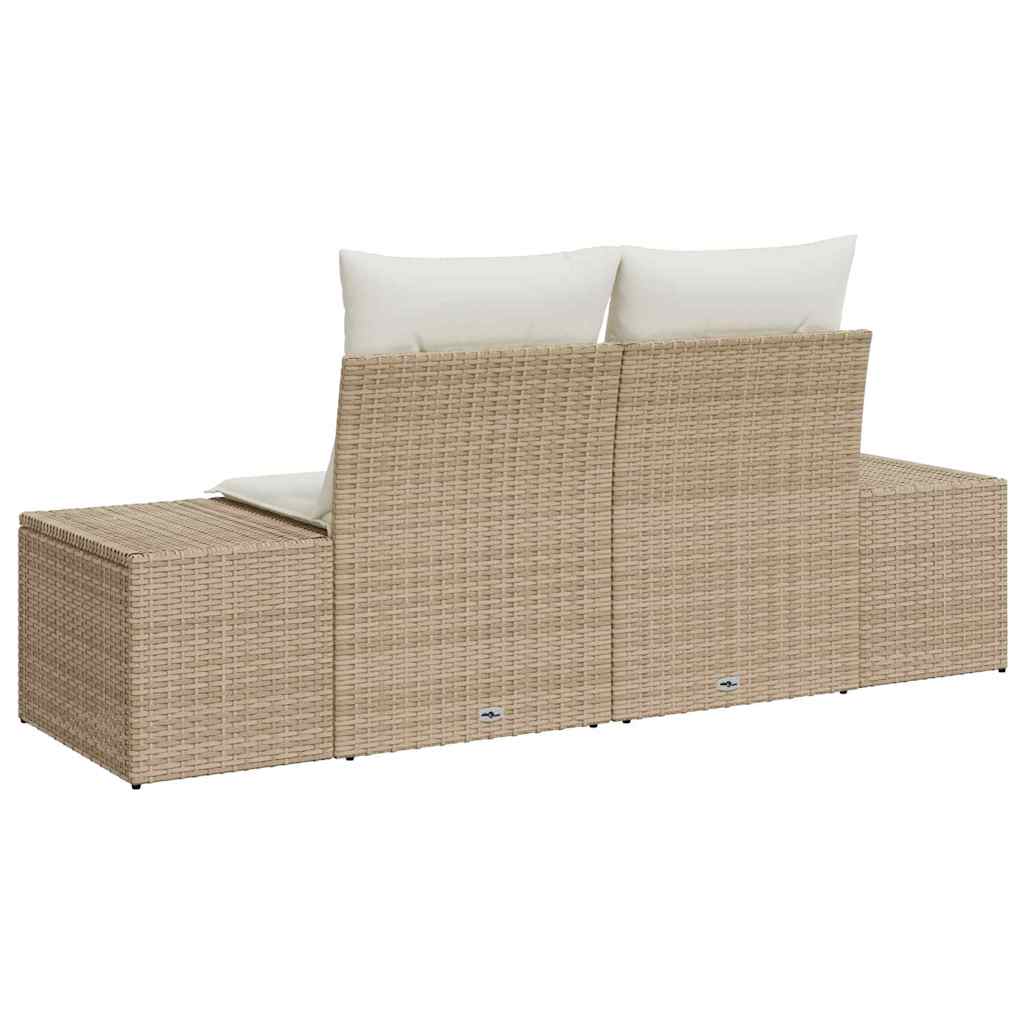 vidaXL Sofa Ogrodowa z poduszką Beżowy 184 x 62 x 69 cm polirattan